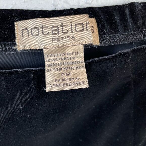 Notations Black Velour Midi Skirt Size PM EUC - Picture 2 of 2